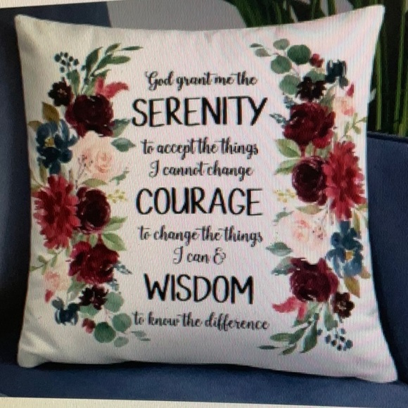 🙌SOLD🙌Ultimate Serenity Prayer Pillow& Pillow Case ThrowPillow 100% PolyesterNWT - Picture 2 of 10
